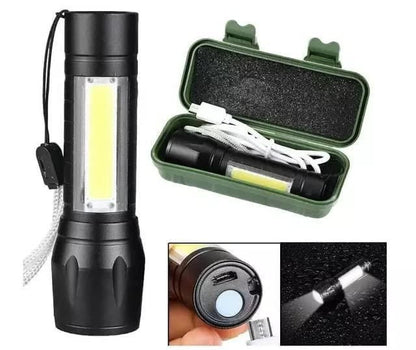 Pocket Mini Portable XPE + COB LED Tactical Flashlight